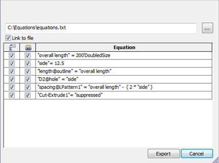 Export Equations 