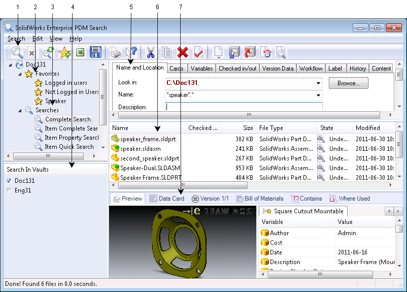 Interfaccia di ricerca per SOLIDWORKS Enterprise PDM - 2014 - Guida di  SOLIDWORKS PDM