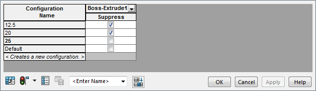 Modify Configurations - 2019 - SOLIDWORKS Help