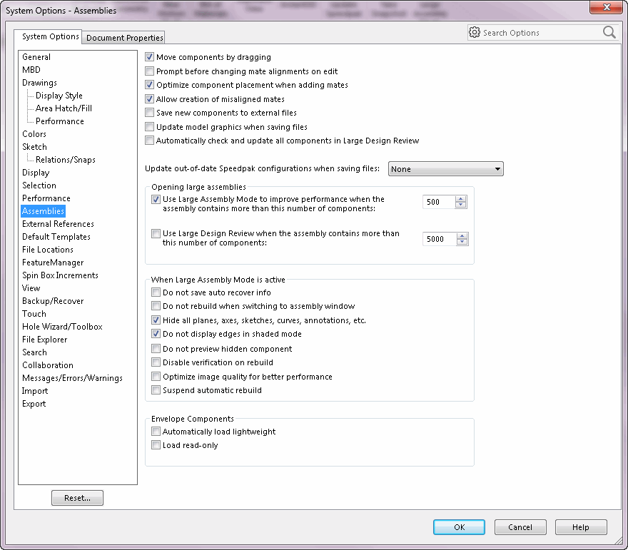 System Options > Assemblies - 2019 - SOLIDWORKS API Help