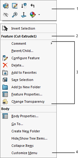 2021 SolidWorks - Shortcut Menus